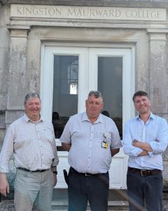 2.MPs Edward Morello and Alistair Carmichael, with Malcolm Hobbs, Land Based Engineering Teacher